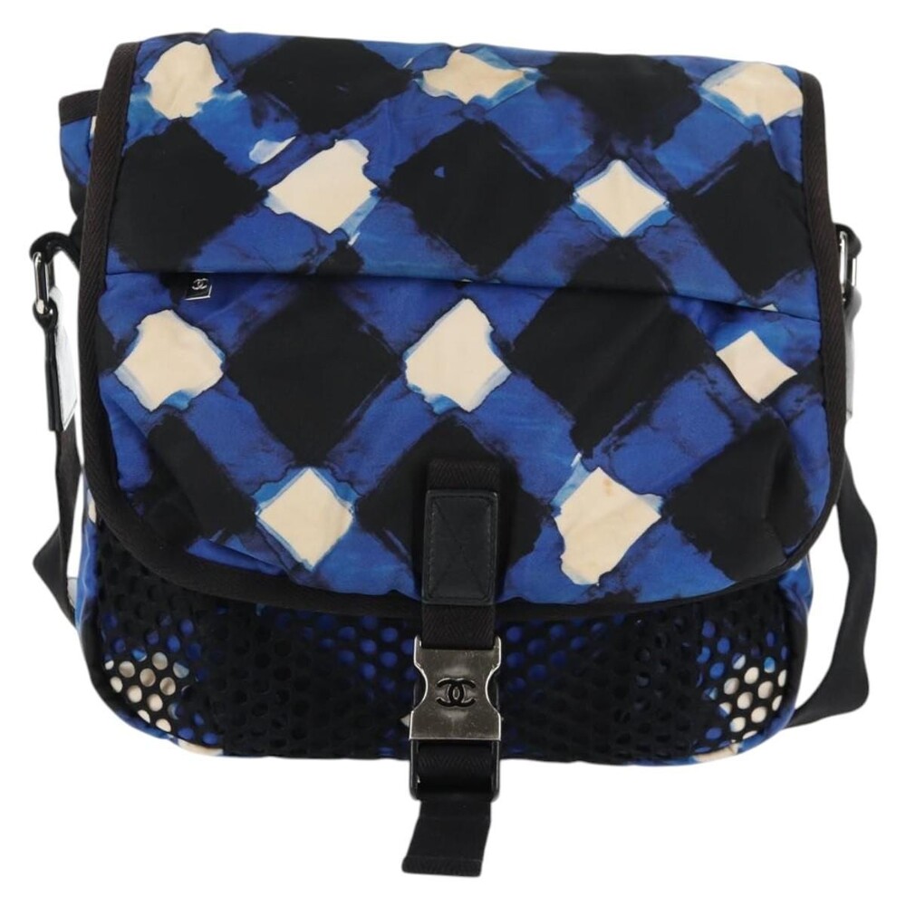 Chanel Nylon Shoulder Bag Blue
